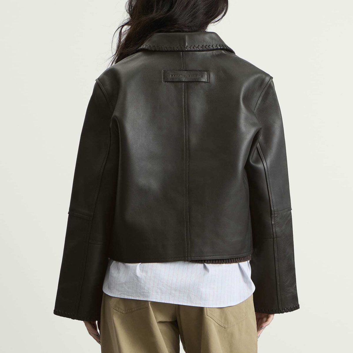 Samsøe Samsøe Women's Salylo Leather Jacket in Black