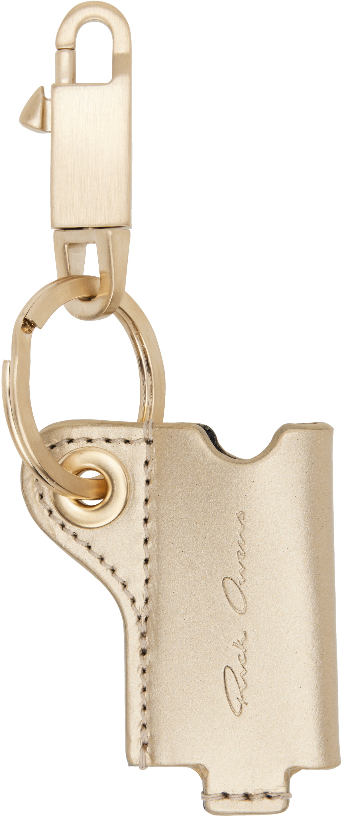 Rick Owens Gold Hollywood Mini Lighter Holder Keychain Rick Owens