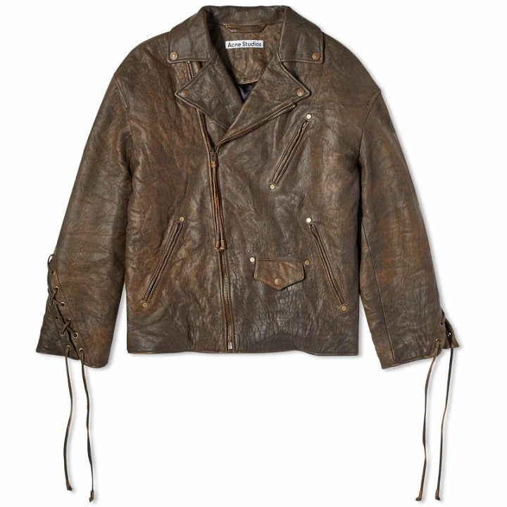 Photo: Acne Studios Men's Likero Vintage Leather Jacket in Brown
