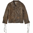 Acne Studios Men's Likero Vintage Leather Jacket in Brown