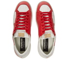 Golden Goose Men's Stardan Leather Sneakers in White/Red