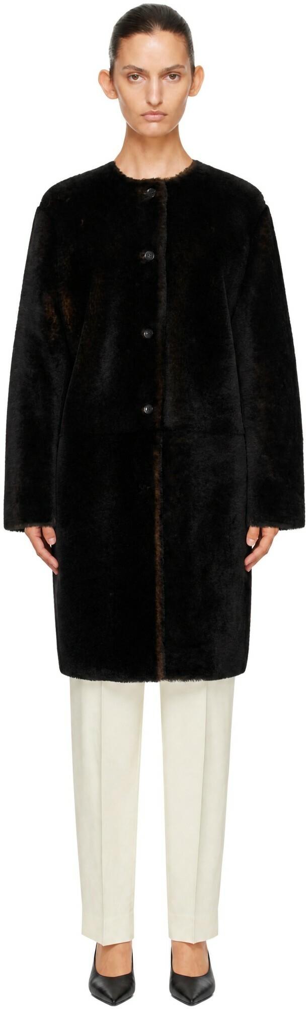 Loulou de Saison Brown Reversible Elba Leather Coat