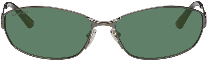 Photo: Balenciaga Gunmetal Mercury Oval Sunglasses