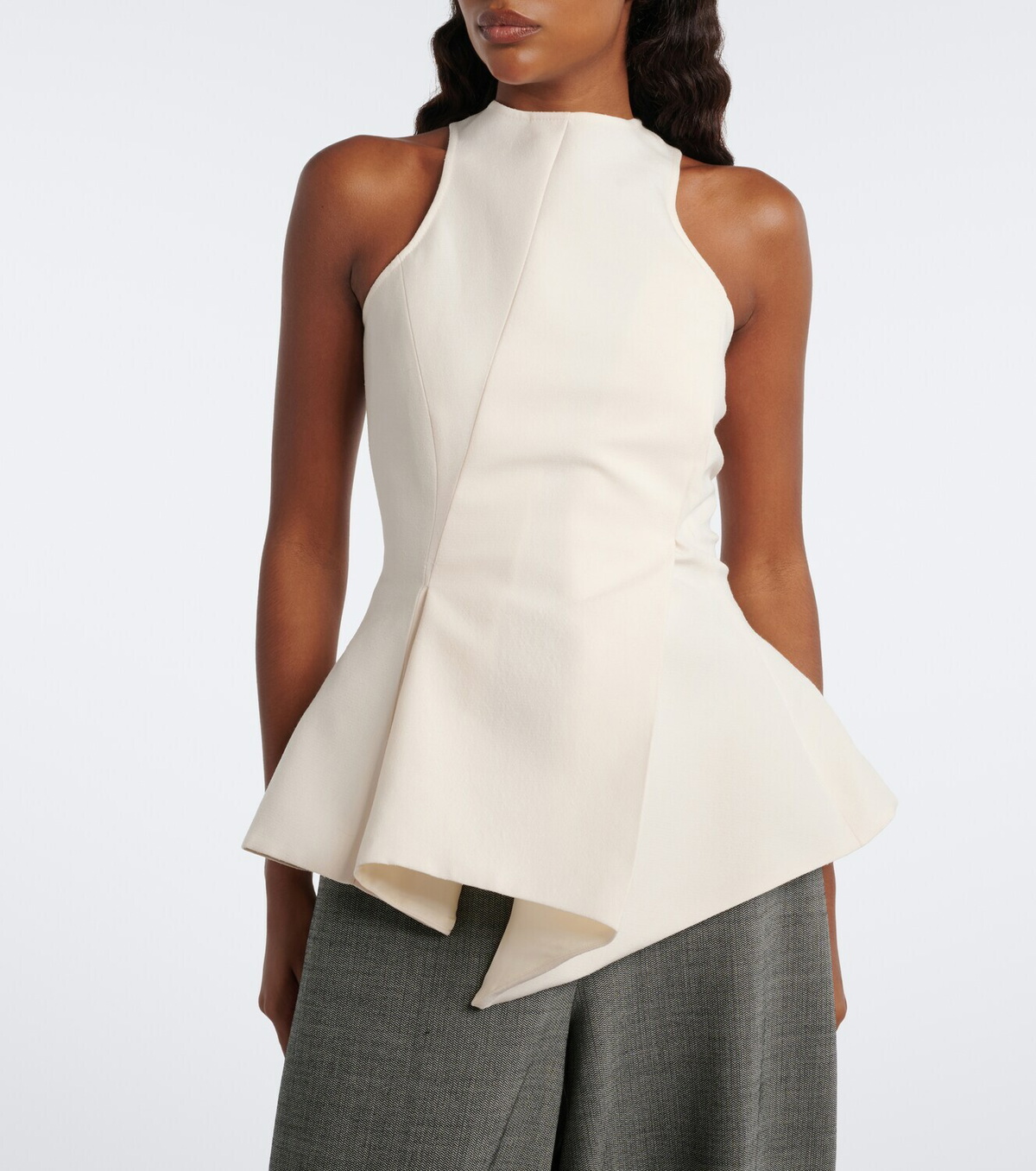 Magda Butrym Asymmetric peplum wool-blend top