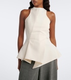 Magda Butrym Asymmetric peplum wool-blend top
