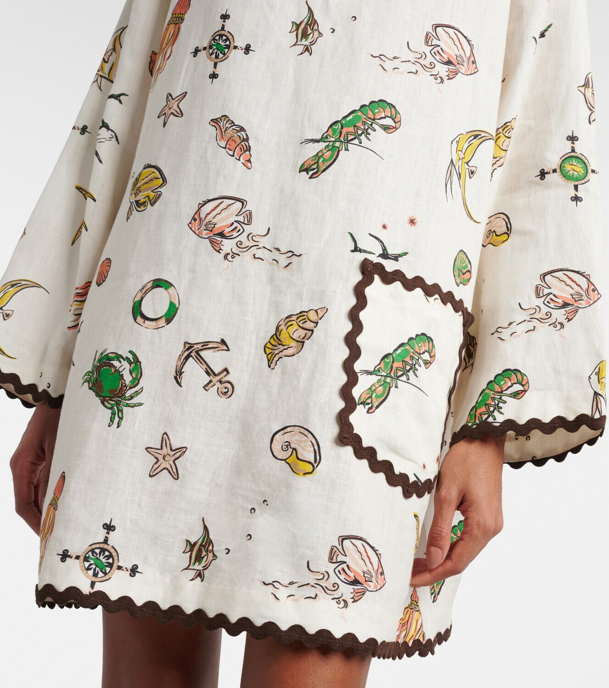 Alémais Printed linen minidress