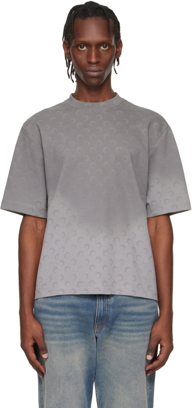 Photo: Marine Serre Gray Faded Moon Jersey Relaxed T-shirt