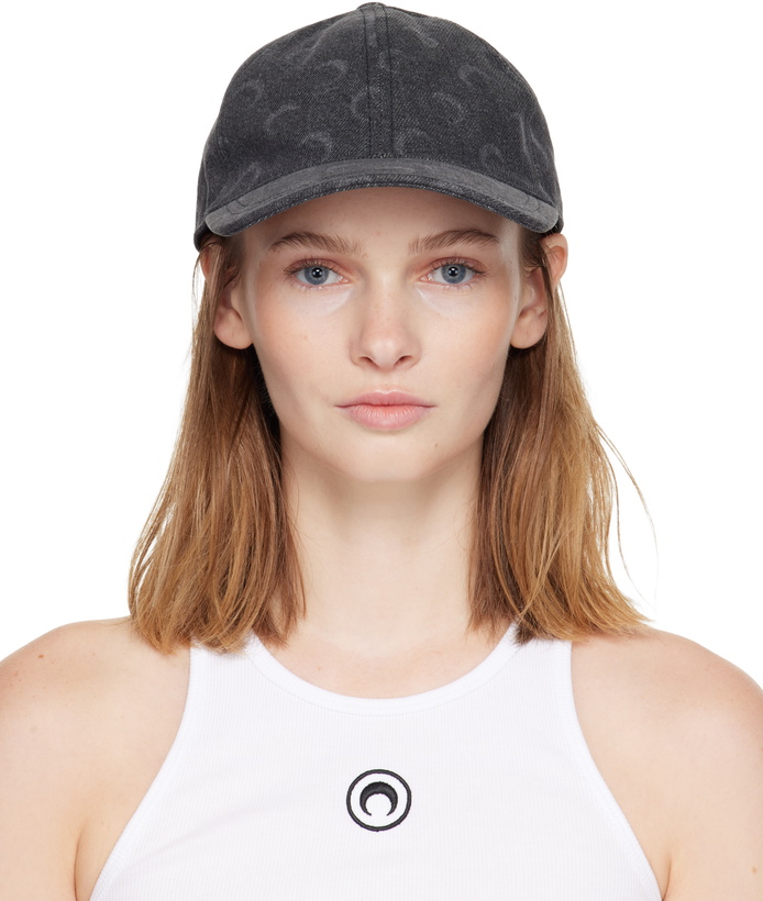 Photo: Marine Serre Gray Moon Laser Denim Baseball Cap