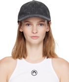 Marine Serre Gray Moon Laser Denim Baseball Cap