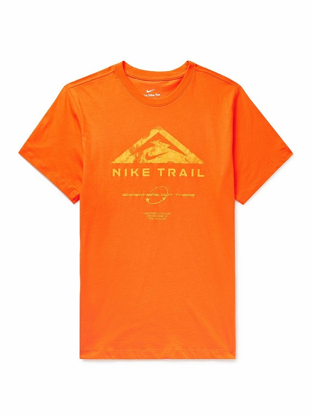 Photo: Nike Running - Trail Logo-Print Dri-FIT T-Shirt - Orange