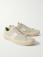 TOM FORD - Cambridge Leather-Trimmed Suede Sneakers - Neutrals