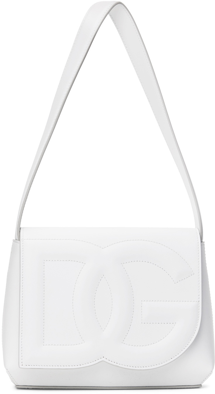 Dolce & Gabbana White Green Knitted Cotton Logo Shopping Tote Bag main image 0