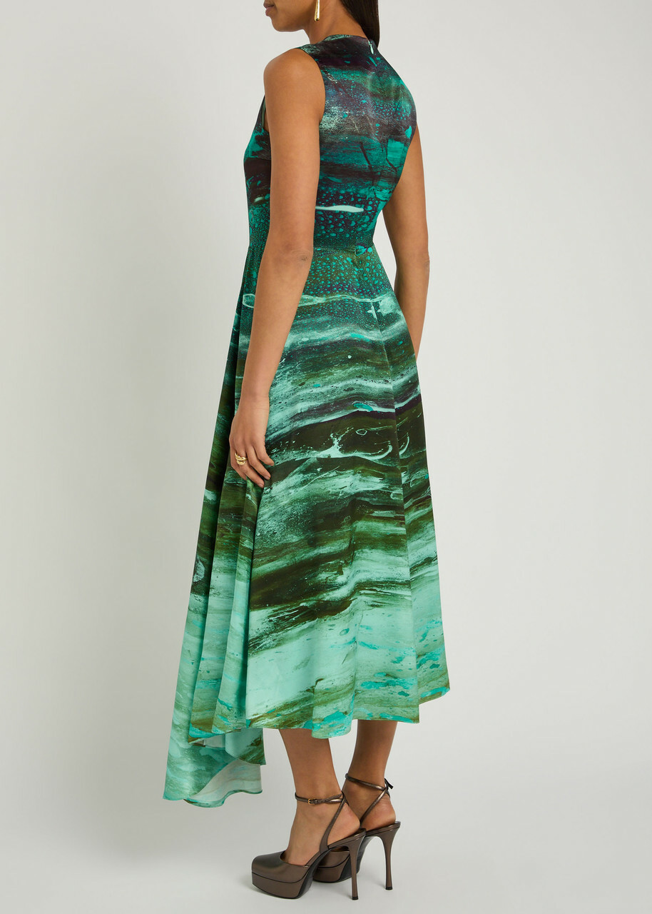 Roksanda Tera Printed Silk Midi Dress Multicoloured 1