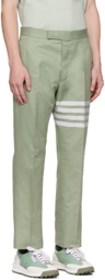 Thom Browne Green 4-Bar Trousers