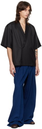 King & Tuckfield Navy Wide Leg Denim Trousers
