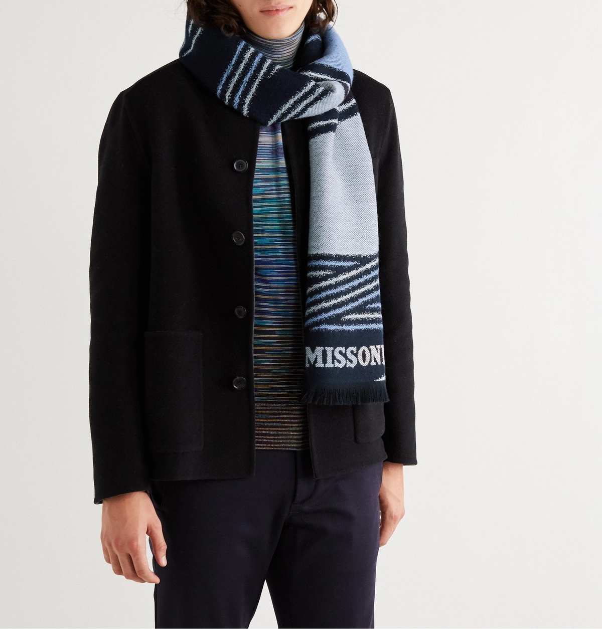 Missoni Multicolor Striped Wool Unisex Neck Wrap Scarf main image 1