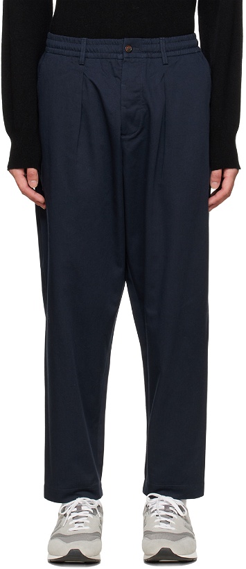 Photo: Universal Works Navy Track Trousers