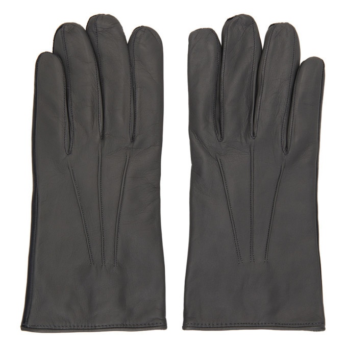Photo: Paul Smith Grey Leather Bicolor Gloves