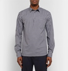 Barena - Checked Cotton-Poplin Half-Placket Shirt - Men - Navy