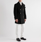 DUNHILL - Double-Breasted Wool and Cashmere-Blend Peacoat - Black