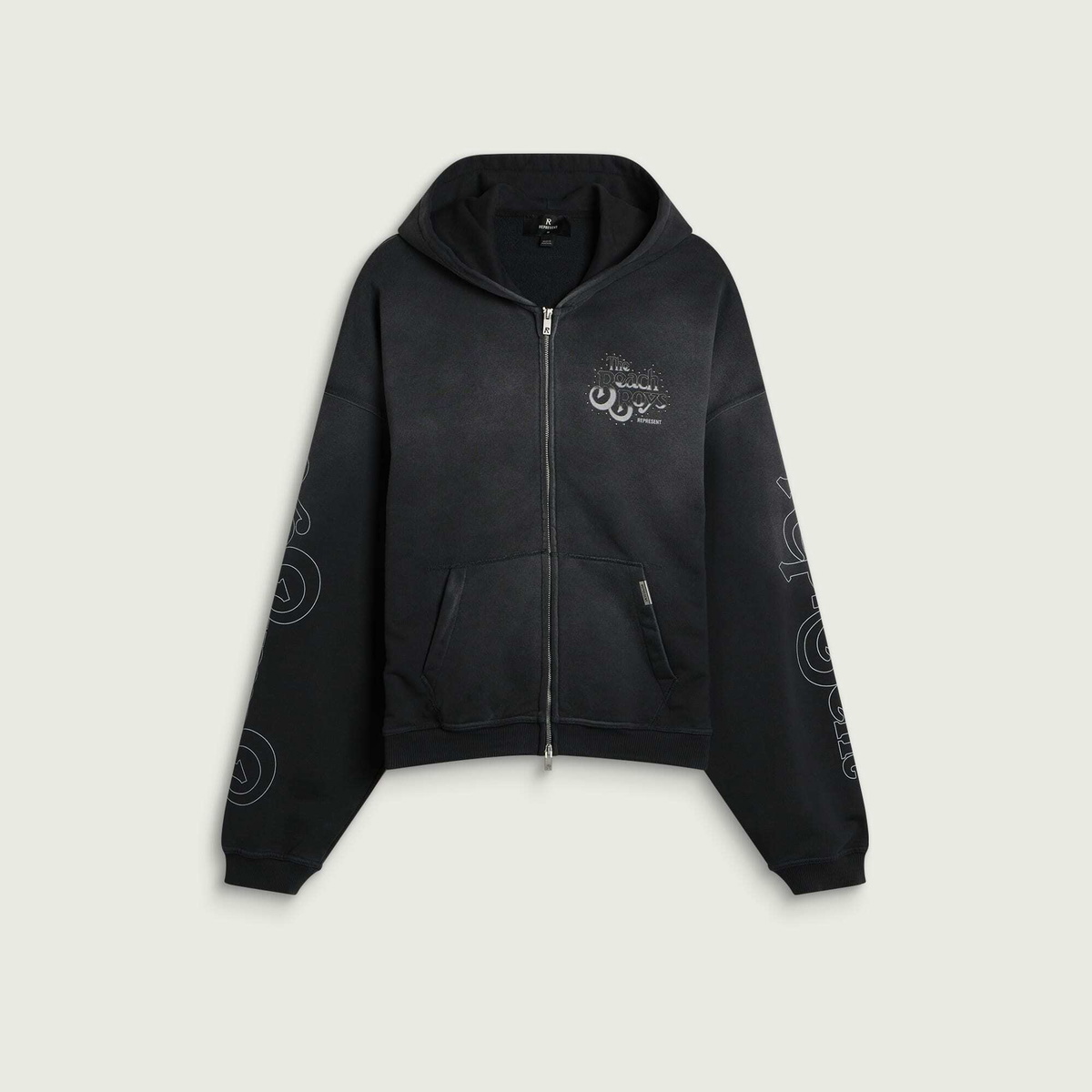 Represent Men's Beach Boys Endless Summer Zip Through Hoodie in Stained Black