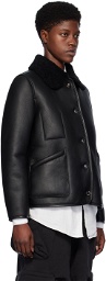 YMC Black Brainticket Leather Jacket