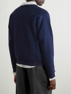 CELINE - Logo-Appliquéd Cotton-Jersey Sweatshirt - Blue
