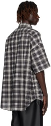 N.Hoolywood Black & White Half Sleeve Shirt