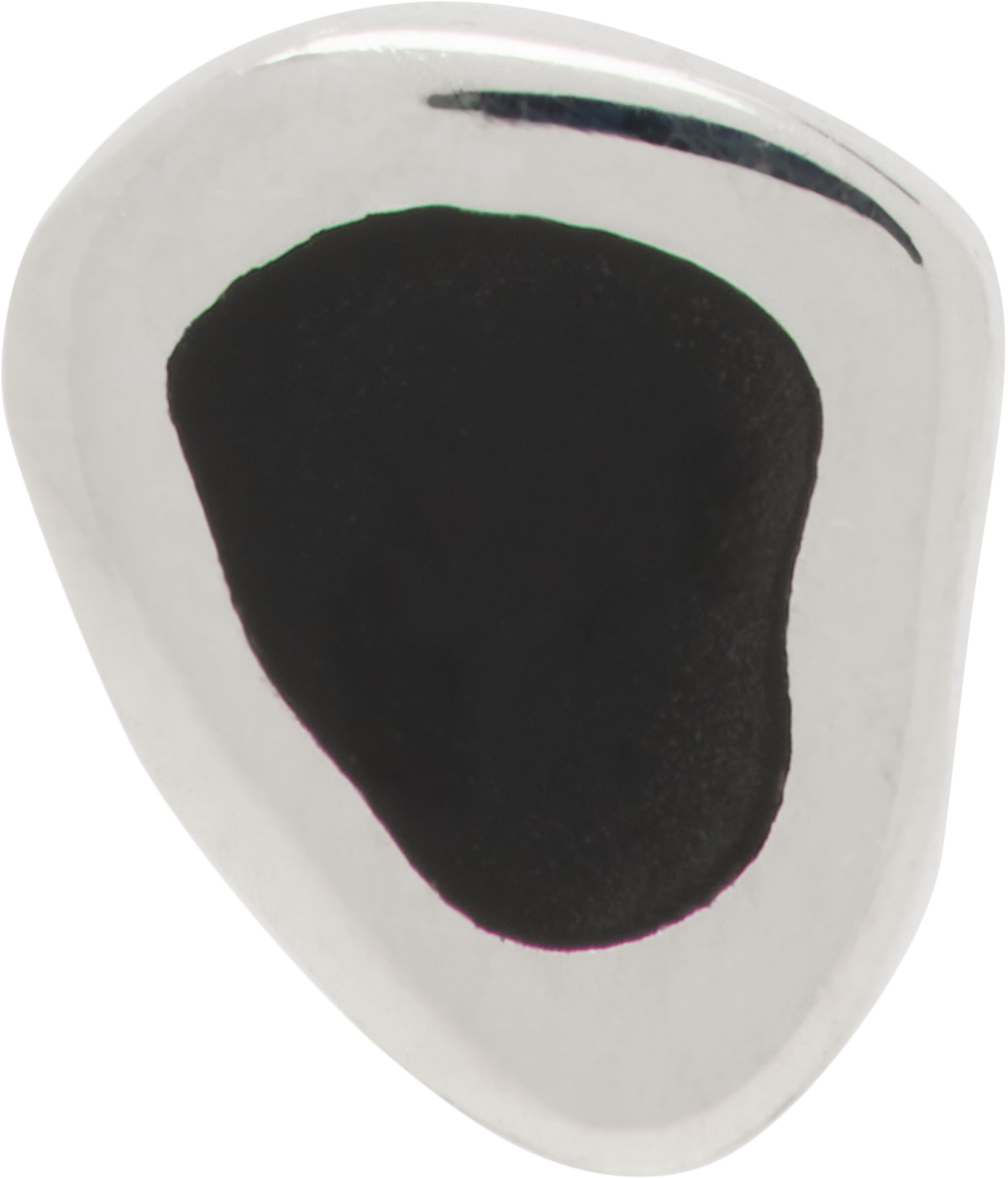 Ellie Mercer Silver & Black Medium Resin Stud Single Earring