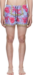 Versace Underwear Blue Polyester Swim Shorts