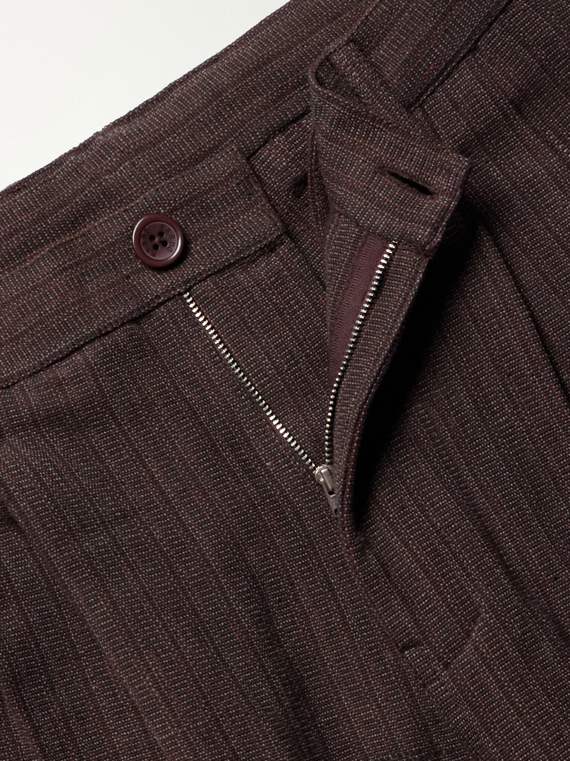 Kardo - Antonio Straight-Leg Pinstriped Cotton Suit Trousers - Brown