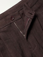 Kardo - Antonio Straight-Leg Pinstriped Cotton Suit Trousers - Brown