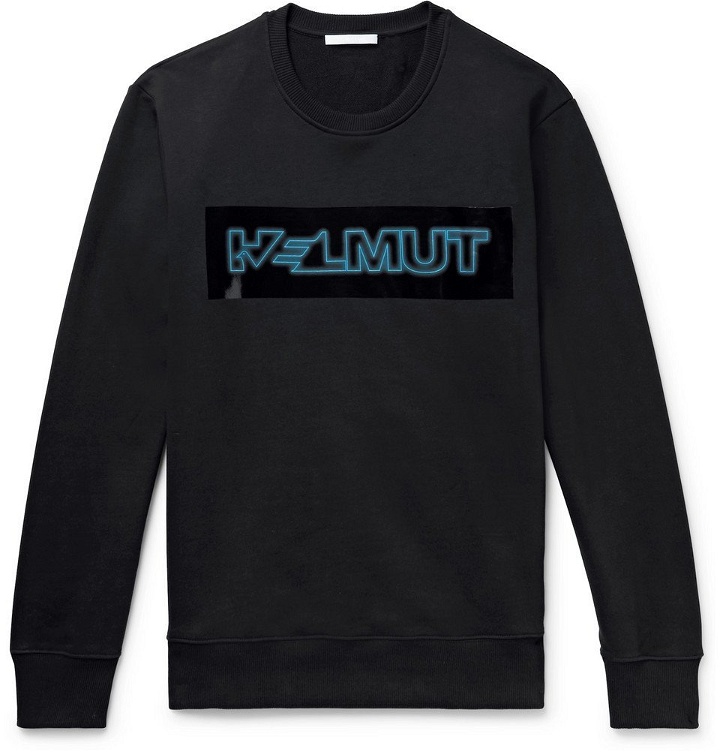 Photo: Helmut Lang - Pigeon Logo-Print Loopback Cotton-Jersey Sweatshirt - Men - Black
