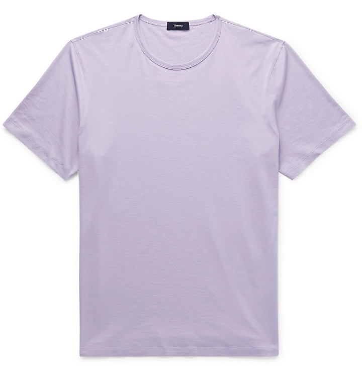 Photo: Theory - Cotton-Jersey T-Shirt - Purple