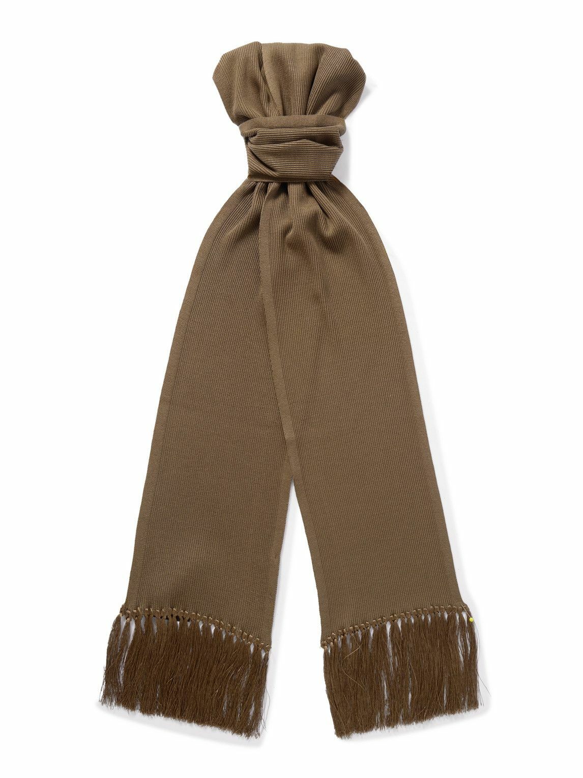 TOM FORD - Tasselled Ribbed Silk-Blend Scarf TOM FORD