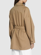 WEEKEND MAX MARA Vicario Belted Linen Blend Shirt Jacket