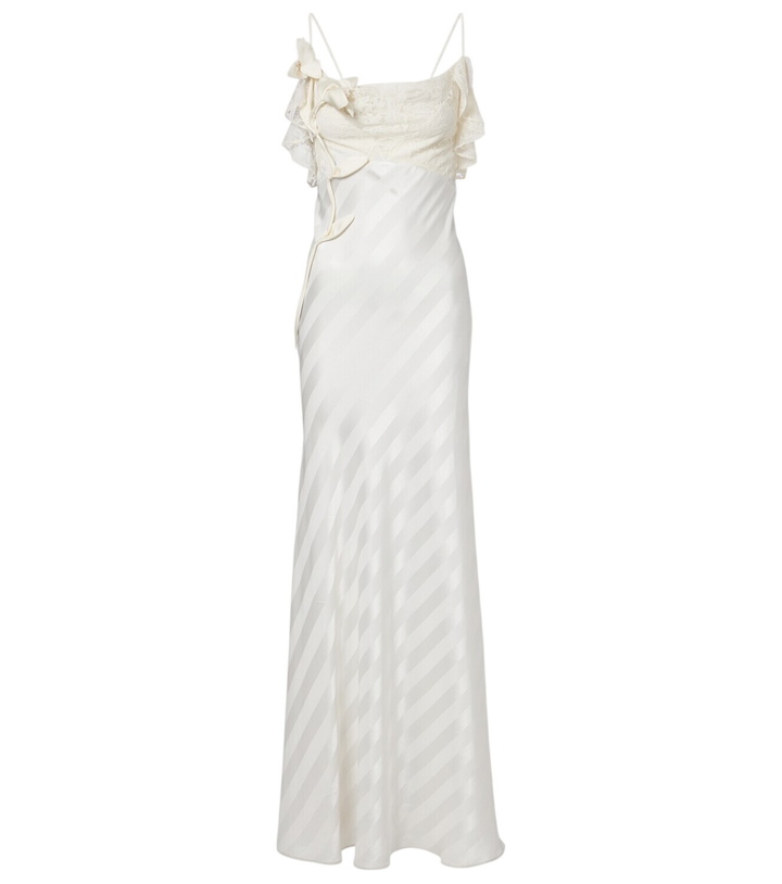 Photo: Self-Portrait Lace-trimmed satin gown