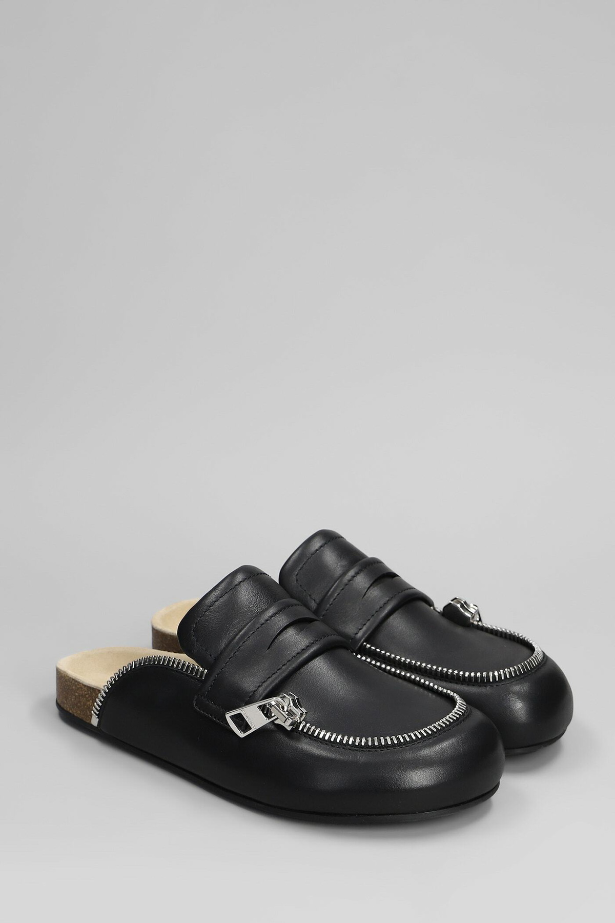 J.W. Anderson Biker Loafer Slipper-mule In Black Leather JW Anderson