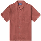 Portuguese Flannel Men's Cord Camp Corduroy Vacation Shirt in Bordeaux