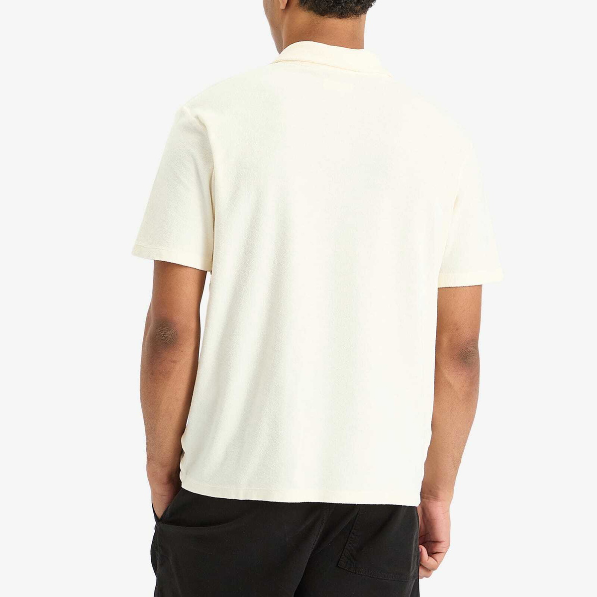 Universal Works Men's Newlyn Light Weight Terry Polo in Ecru