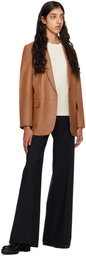 Theory Tan Paneled Leather Blazer