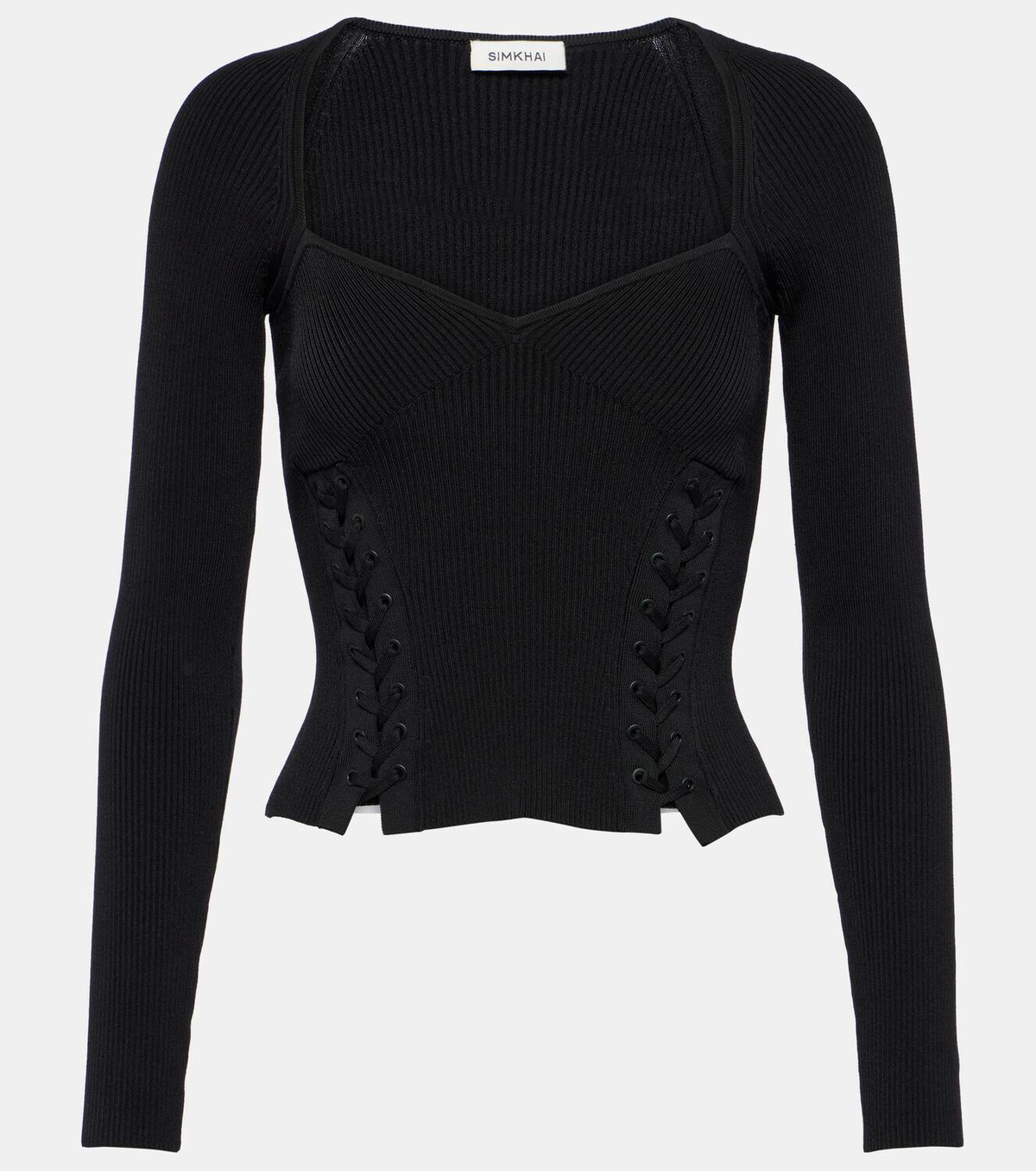 Simkhai Daphane lace-up sweater