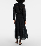Marant Etoile Daniva lace-trimmed cotton midi dress