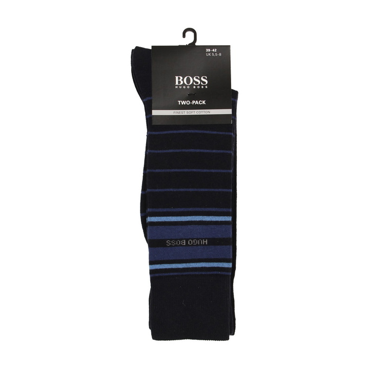 Photo: 2 Pack Stripe Socks - Navy