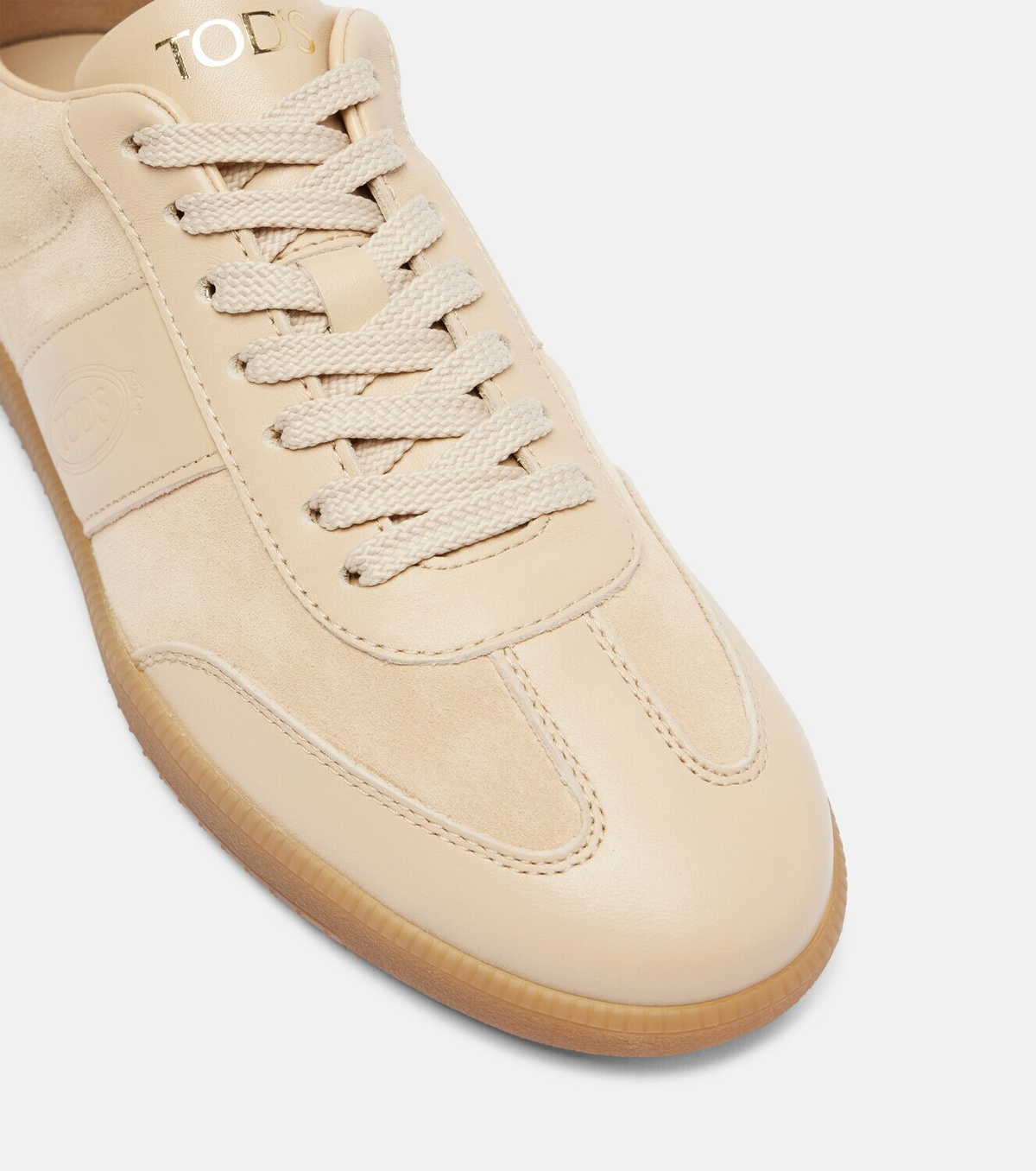 Tod's Leather-trimmed suede sneakers