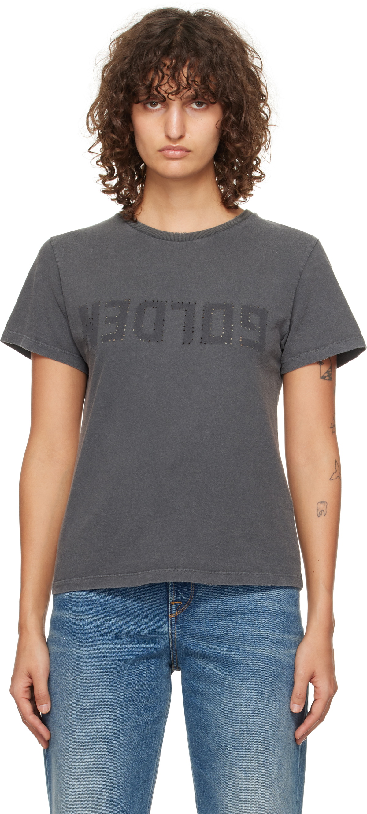 Golden Goose Gray Cotton T-Shirt