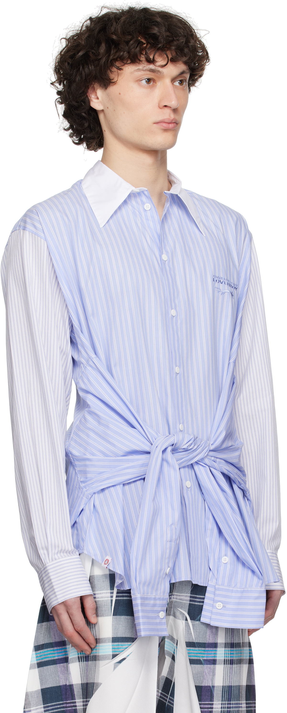 Charles Jeffrey LOVERBOY Blue & White Hug Shirt Charles Jeffrey