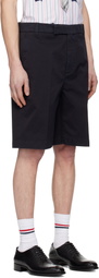 Thom Browne Navy Cotton Twill Utility Chino Shorts