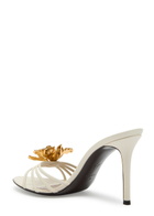 Giuseppe Zanotti Orchid 90 Crystal-embellished Leather Sandals White