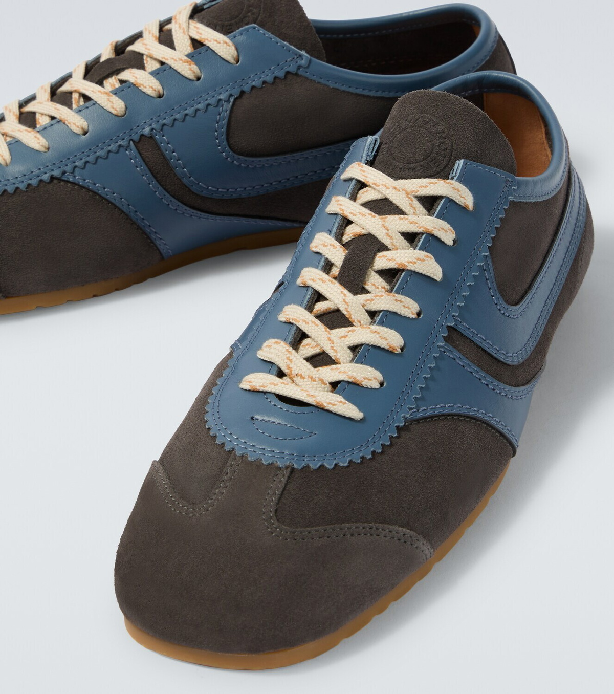 Dries Van Noten Leather-trimmed suede sneakers